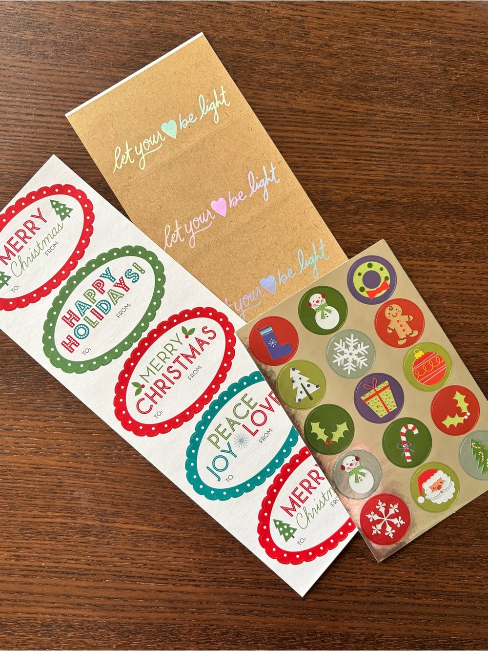 25 Holiday Stickers and Gift Tags Set - Red, Green, Blue